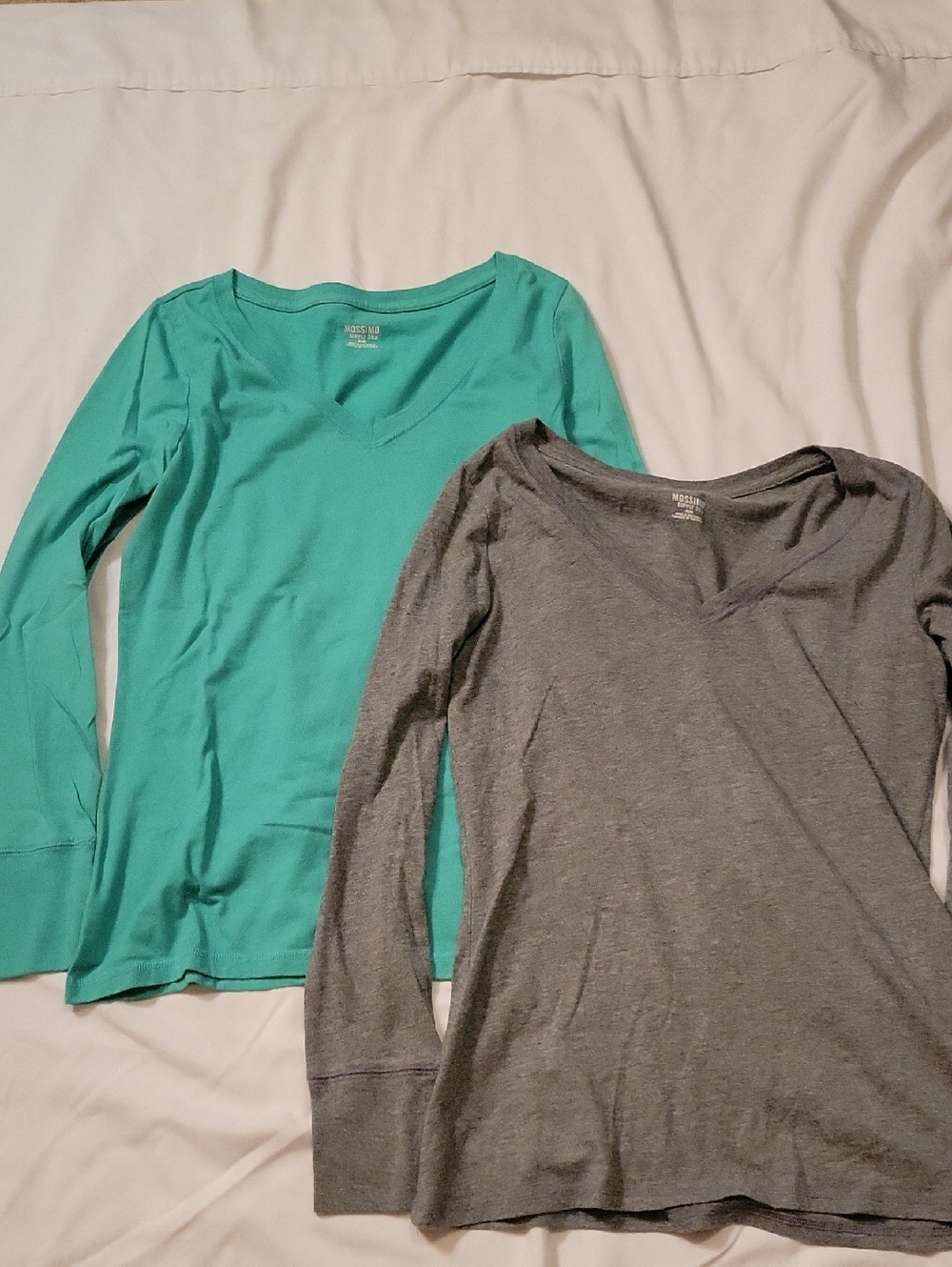 Mossimo Supply Co. Long Sleeve V-Neck Tees in Teal and Gray